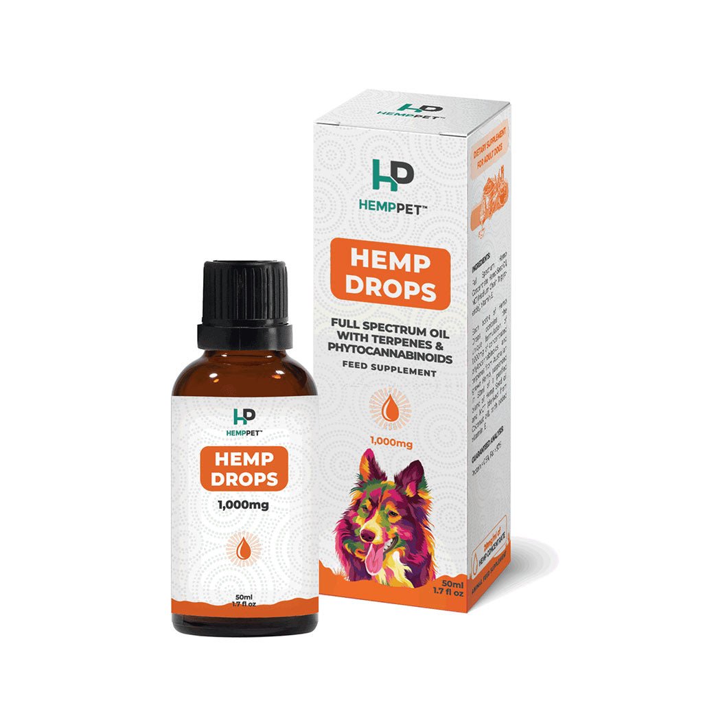 VET | Dog | Oil | Box of 1 | Hemp Drops 1000mg for Dogs 50ml