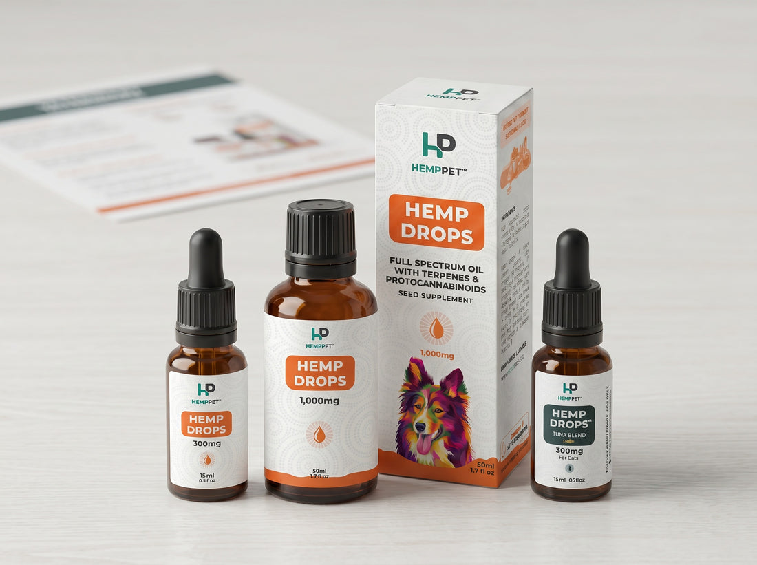 HEMP DROPS professional product hub visual